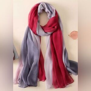 Silk Crimson and Gray long scarf. #WSU
